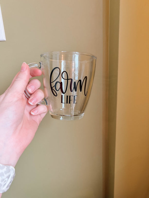 Farm Life- 12 oz Glass Mug