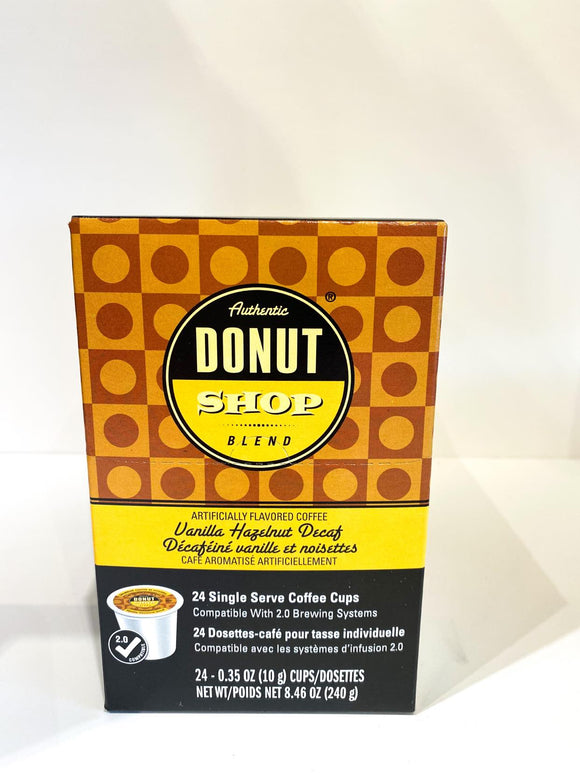 Authentic Donut Shop Vanilla Hazelnut Decaf 24ct.